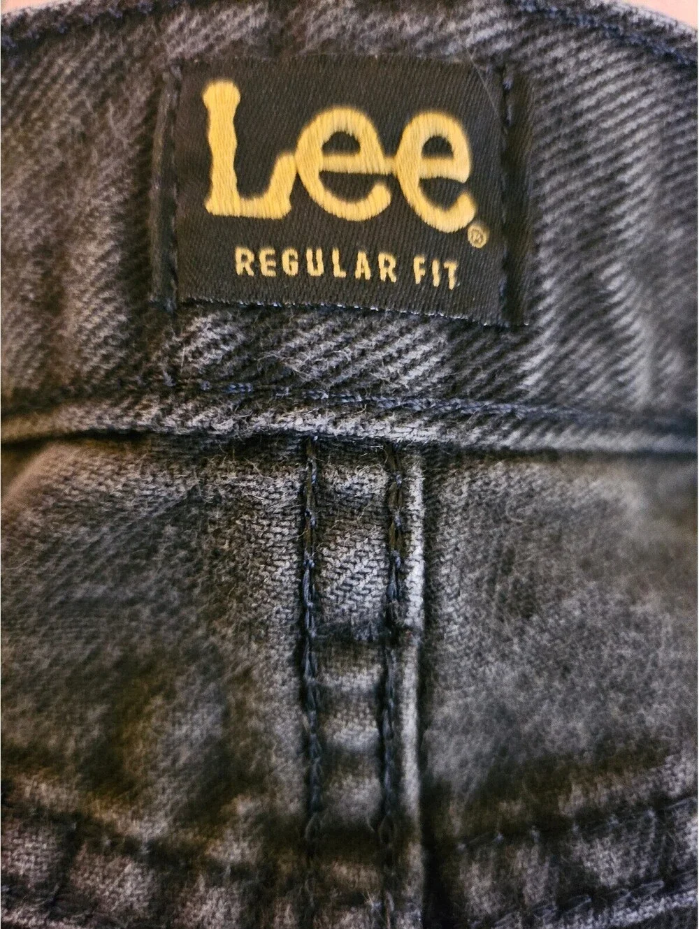 Lee Regular Fit Jeans Men 35x34 - Black Straight Leg Denim Jeans - EUC